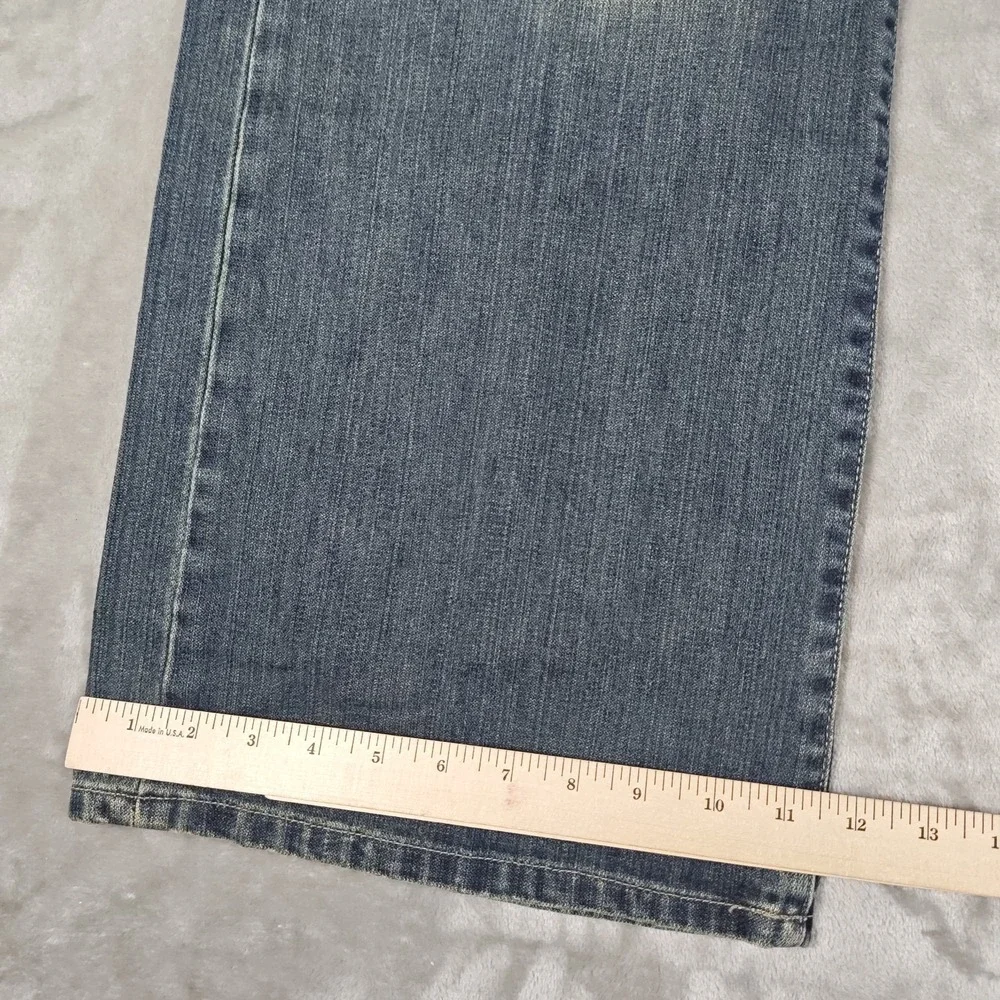 Vintage Guess Jeans Mens 40x29 Blue Baggy Wide Leg Y2K Faded Skater Hiphop